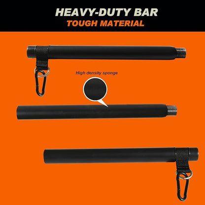 Portable Resistance Band Bar, Carbon Steel Resistance Bar for Resistance Bands, Dual Cable Machine Bar, Straight Bar Cable Attachment, MAX Weight Loading 60kg, Adjustable from 37" to 24.8"