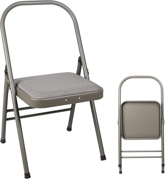Yoga Auxiliary Chair Backless Yoga Chair Portable Folding Yoga Chair with Non-Slip Feet Covers for Flexibility and Strength Training