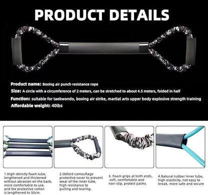 Boxing Training Equipment, Resistance Bands for Shadow Kicking Punching Exercise Accessories for Full Body Workout Home Gym Men and Women