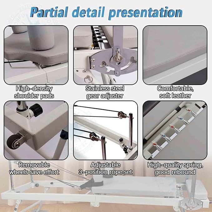 Pilates Reformer Machine for Home, Multifunctional Foldable Exercise Equipment, for Home Gym Workout, Dual Resistance - Springs and Latex Elastic Rope,Black