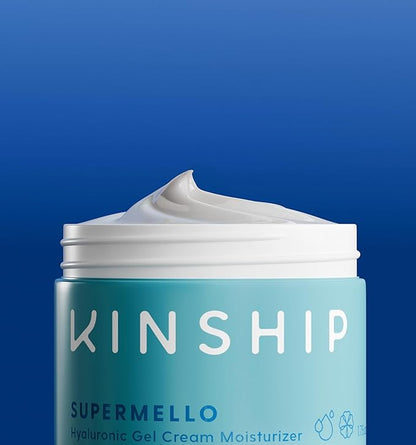 Kinship Supermello Hyaluronic Gel Cream Moisturizer – Hyaluronic Acid Face Lotion – Lightweight + Hydrating – Plump, Smooth + Soothe – Nourish Dry Skin – Rich Daily Use Clean Skin Care (3.3 oz)