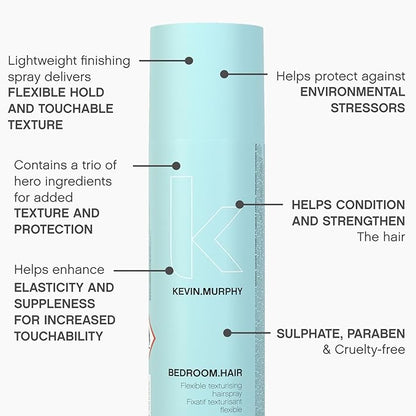 KEVIN.MURPHY BEDROOM.HAIR - Flexible Texturising Hair Spray - For All Hair Types - Hair Care for Effortless Bedroom Hair - With Ginger Root Extract - 235 mL / 7.9 fl oz