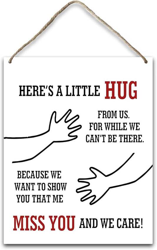 Valentine Day Gift for Couple Girlfriend Wife Husband Miss You Long Distance Gift for Besties Sister Friend Home Decor Hanging Plaque With Rope Wall Decor Wood Sign Door Shelf Bedroom Decor -22