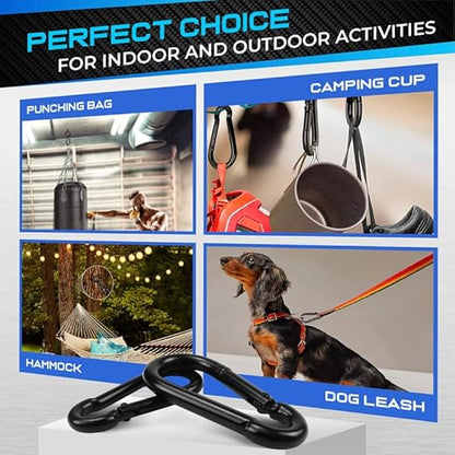 2Pcs 4In Spring Snap Hooks 700LBS Capacity, Carabiner Clip, Heavy Duty Rope Connector, Quick Link Carabiners Spring Snap Hooks for Indoor & Outdoor Activity, Camping, Climbing, Fishing, Hiking