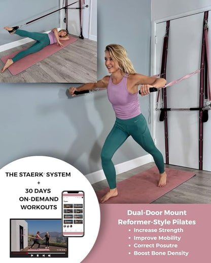 STAERK Pilates Suspension Training System - Premium Resistance Training Kit - At-Home Pilates for Strength & Flexibility - Resistance Bands Set for Home Gym, Travel, and Outdoors