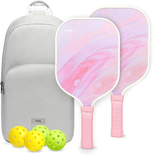 Pickleball Paddles Set of 2/4- USAPA Approved Graphite/Fiberglass Pickleball Racket, 2 Pickleball Rackets, 4 Balls and 1 Portable Carry Bag, Aesthetic Pickle Ball Set for Men Women Beginners