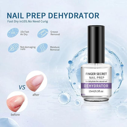 BEVINAS 15ml/0.5floz Nail Dehydrator for Gel Polish - Nail Prep Dehydrator for Press Ons - Ultimate Dehydrator for Nails - Enhance Your Nail Care Routine with Our Gel Nail Dehydrator
