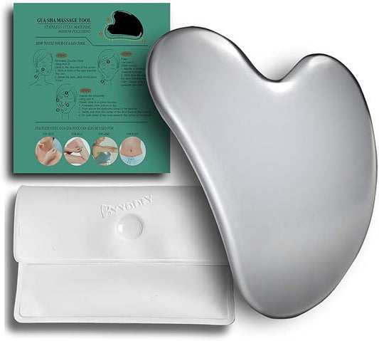 BYYDDIY Spherical Surface Stainless Steel Gua Sha Facial Tools, Metal Gua Sha for Face,Tighten Skin Massage, Guasha Beauty Tool for Body Eyes (W-s)
