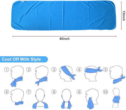 Sukeen 4 Pack Cooling Towel (40"x12"), Ice Towel, Soft Breathable Chilly Microfiber Towel for Yoga, Sport, Running, Gym, Workout, Camping, Fitness, More Activities