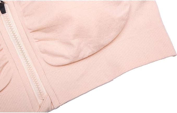 Women's Zipper Front Closure Sports Bra Racerback Yoga Bras