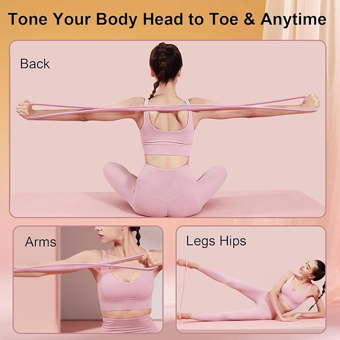 Figure 8 Resistance Band for Women Resistance Bands with Handles Portable 8 Shaped Exercise Band for Strength Training Yoga Pilates