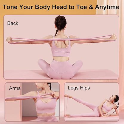 Figure 8 Resistance Band for Women Resistance Bands with Handles Portable 8 Shaped Exercise Band for Strength Training Yoga Pilates