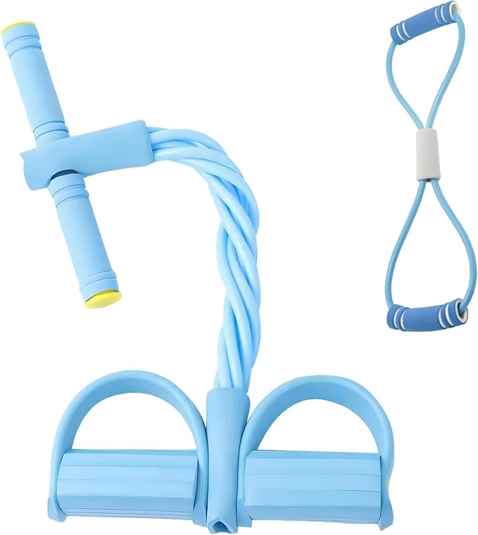 Fitness Resistance Bands-6 Tube, Resistance Bands with Foot Loops, Sit Up Training Band, Upgraded Smart Stirrup Puller,Fitness Pedal Ankle Puller, Pedal Puller Rope