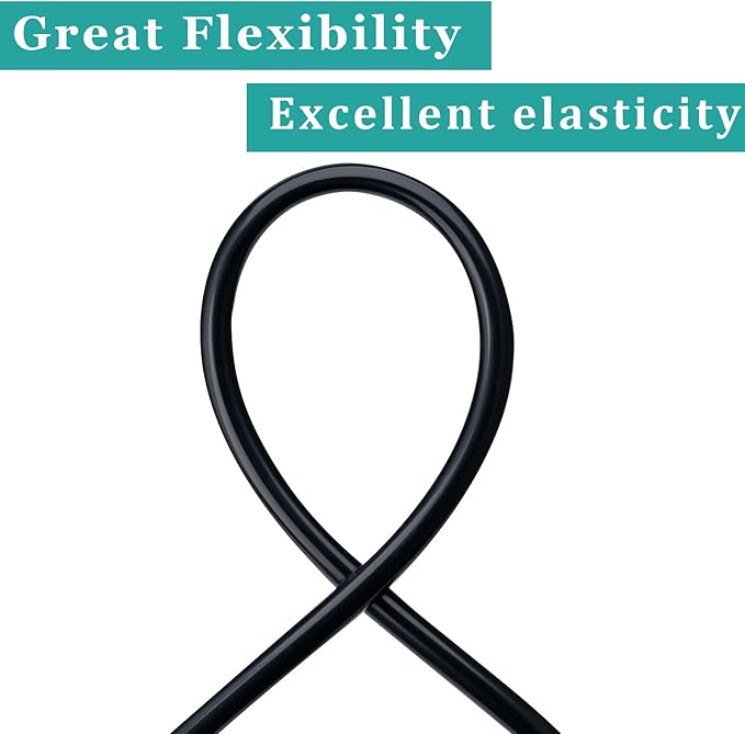 Silicone Tubing 5/16” ID × 7/16” OD - 5FT Black Flexible Food Grade Hose Soft Pure Silicon Tube for Home Brewing Wine Making Hydroponic Pond Pump, Temp Resistance