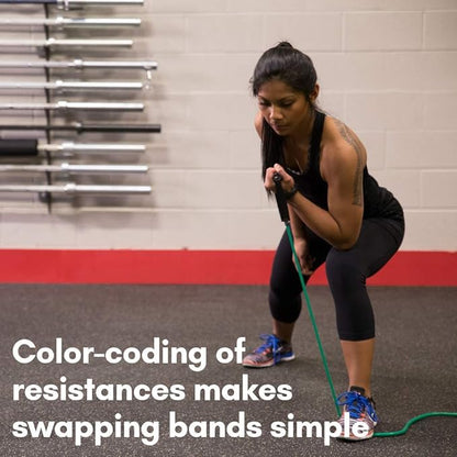 Body-Solid Tools (BSTRT) Medium Resistance Tube Bands - Exercise Tubes for Workouts, Beachbody Fitness, Home Gym - Durable Resistance Tubing with Comfort Grip Handles - (BSTRT-5PACK)