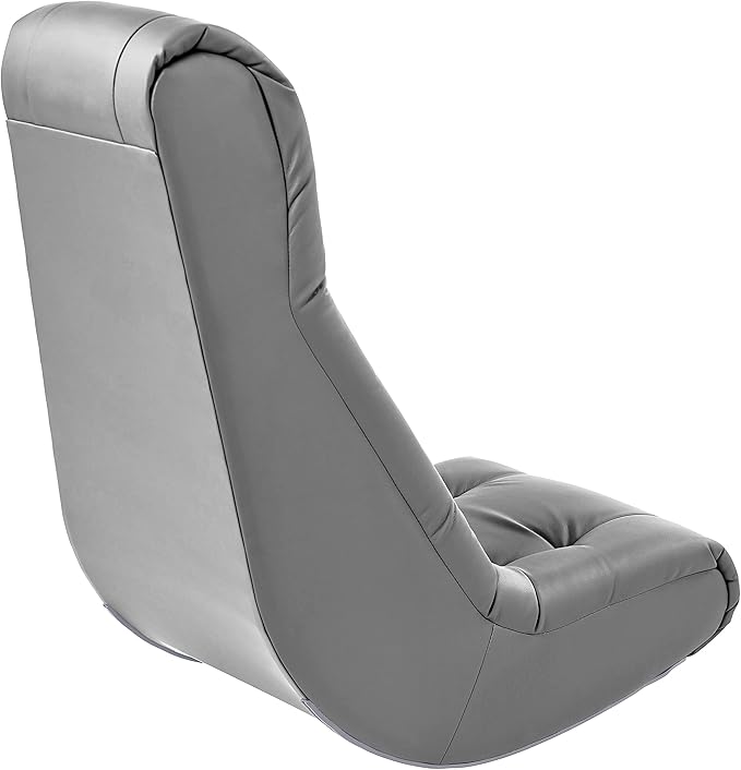 Factory Direct Partners Soft Tufted Floor Rocker - Cushioned Ground Chair for Kids Teens and Adults - Great for Reading, Gaming, Meditating, TV - Coal, 10488-GY