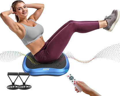AXV Vibration Plate Exercise Machine Whole Body Workout Portable Mini Vibrate Fitness Platform Lymphatic Drainage Machine for Weight Loss Shaping Toning Wellness Home Gyms Workout (Mini)
