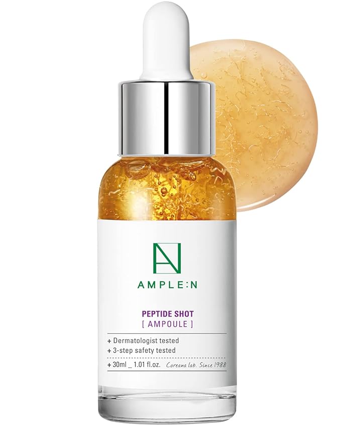 AMPLE:N Peptide Shot Ampoule - Anti-Aging Face Ampoule with Peptide Threads to Minimize Wrinkles and Improve Firmness - Serum to Lift Sagging Skin - Visibly Plump, 1.01 fl. Oz