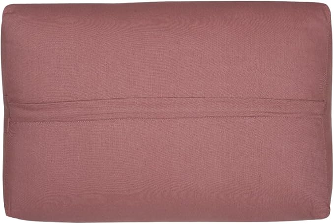 WELLROX Rectangular Yoga Bolster Pillow, 18" x 12" x 6", Pink Cotton