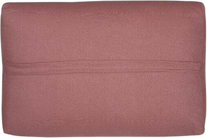 WELLROX Rectangular Yoga Bolster Pillow, 18" x 12" x 6", Pink Cotton