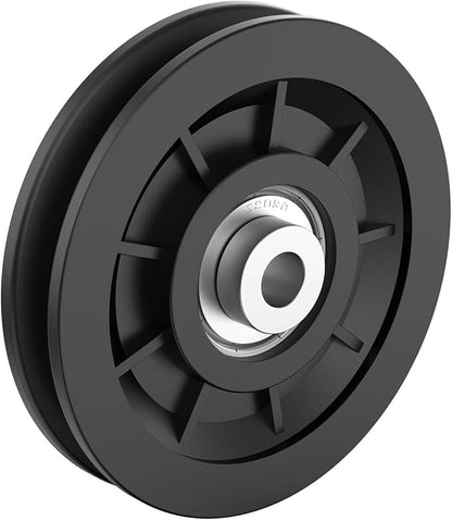 90mm/3.5" Universal Nylon Bearing Pulley-Wheel Replace for Home Gym Equipment Part Cable Machine, Wearproof Abration Bearing Wheel, Gym Equipment and Garage Door Pulley System