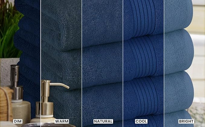 Utopia Towels 4 Pack Bath Towels Set, 27 by 54 Inches, 100% Ring Spun Cotton, Quick Dry, Highly Absorbent, Soft Feel Towels, Perfect for Daily Use, Navy