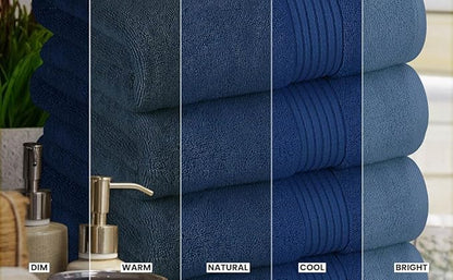 Utopia Towels 4 Pack Bath Towels Set, 27 by 54 Inches, 100% Ring Spun Cotton, Quick Dry, Highly Absorbent, Soft Feel Towels, Perfect for Daily Use, Navy