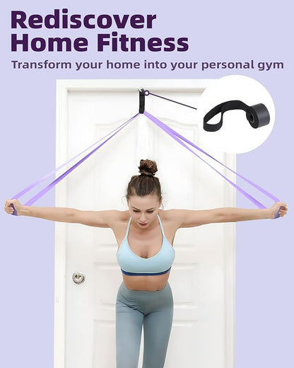 Pull Up Bands, Fitense Resistance Bands Set with Door Anchor, Stretching Assist Band, Portable Exercise, Muscle Training, Physical Therapy, Exercise Workout Bands for Working Out for Women