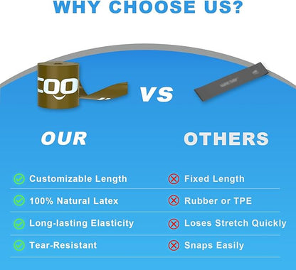 MORECOO Risistance Bands, 25 Yard Roll Professional Latex Stretch Bands for Physical Therapy, Elastic Bands for Upper & Lower Body Exercises, Lower Pilates, Home Workouts & Rehab, Core Exercise