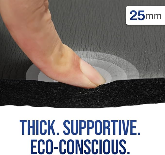 Impulse Yoga Knee Pads Cushion, Thick 1" (25mm) Workout Mat Provides Cushion for Kneeling & Elbows, Non-Slip & Portable Exercise Knee Pad for Yoga, Elbow, Wrist Pain, Planks, Pushups & Floor Exercises