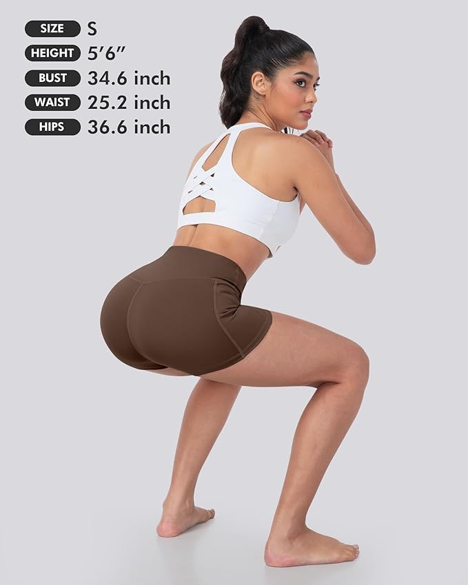 LZYVOO Biker Spandex Shorts Women, High Waisted Tummy Control Workout Yoga Shorts with Pockets
