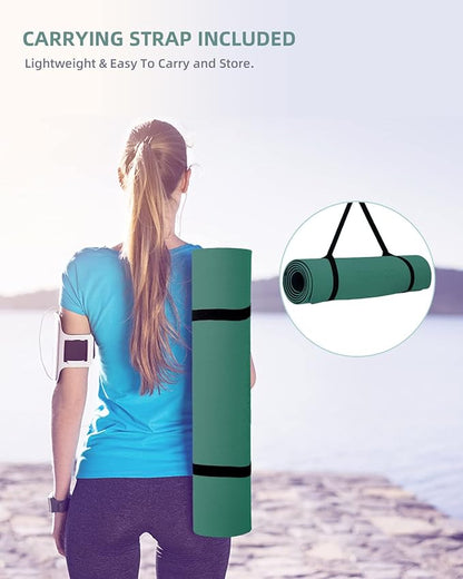 COOLMOON Yoga Mat Non Slip, Anti-Tear 1/4 Thick TPE Yoga Mats for Women and Men, 72"x24" Exercise & Fitness Mat with Carrying Strap, Workout Mats for Yoga, Pilates and Floor Exercise