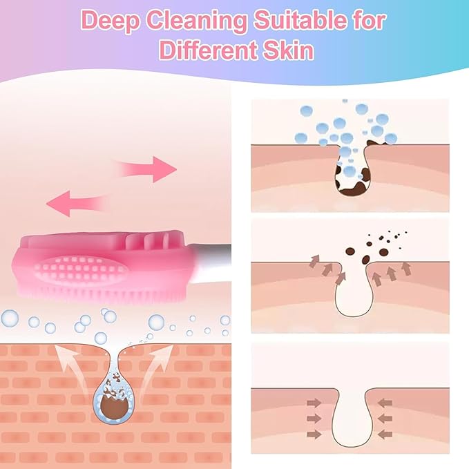 2pcs Silicone Face Scrubber Round Pads Face Mask Brush Exfoliating Lip Cleansing Facial Cleansing/Wash Brush Exfoliator Blackhead Skin Care Tool Makeup Removes Dead & Dry Skin for Women Men