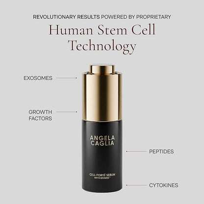 Cell Forté Serum | Billions of Human Stem Cell-derived Exosomes, Growth Factors, and Peptides with Hyaluronic Acid for Fine Lines and Wrinkles - Reduces Sun Damage & Hyperpigmentation - 4 in 1 Formula
