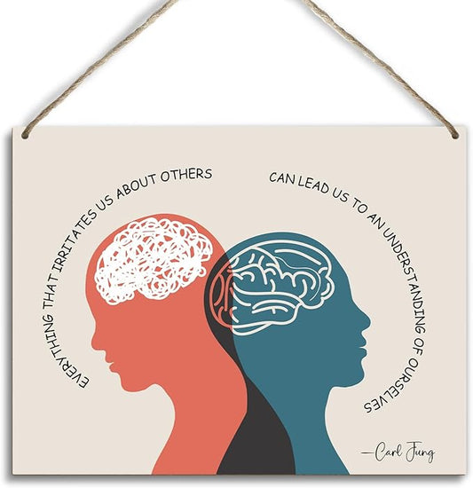 Mental Health Therapy Office Wooden Hanging Wall Decor Positive Energy Wood Sign Positive Affirmations Wood Wall Decor Office School Classroom Nursery Homes chool Decor Therapist Gifts 8''X10'' (DH88)