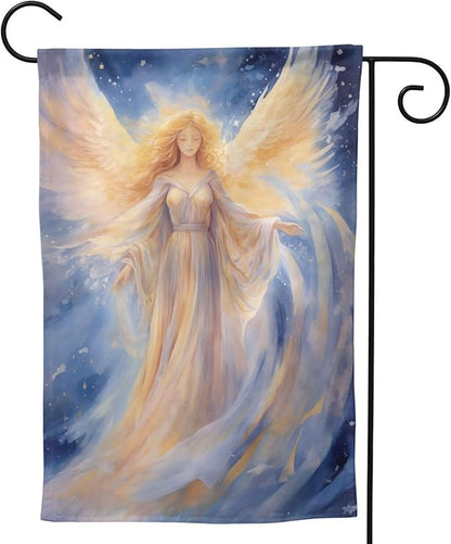 A Golden Angel Garden Flag 12x18 In Double Sided Yard Flags Lawn Sign Decor No Flagstand