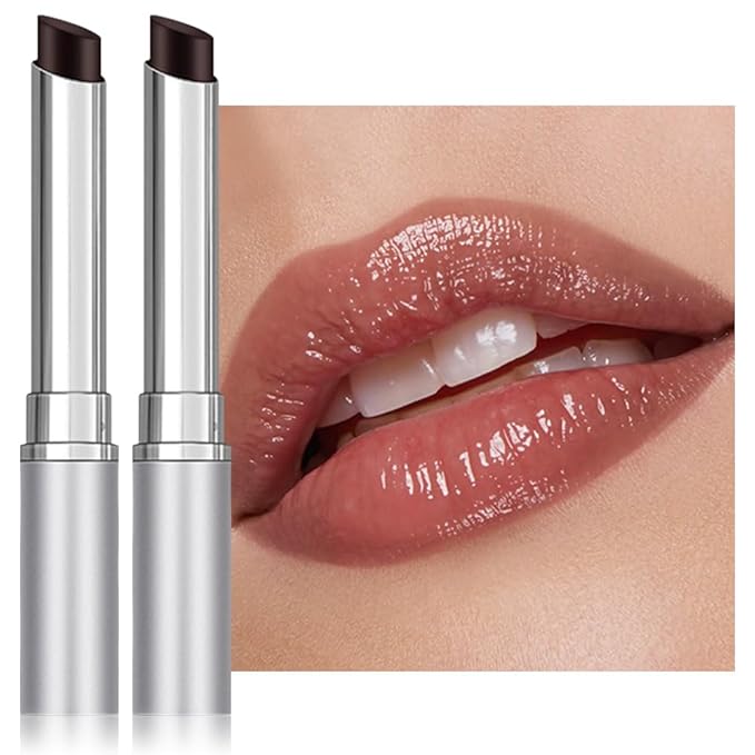 2Pcs Black Honey Lipstick Tinted Lip Balm, Sheer Hydrating Lip Stain for All Skin Tones, Natural Lightweight Lips Gloss Makeup for Women, Vegan & Cruelty-Free