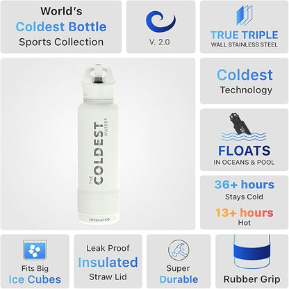 Coldest Insulated Water Bottle with Straw Lid - Stainless Steel Metal Insulated Bottle for Men & Women (Margarita, 40 oz)