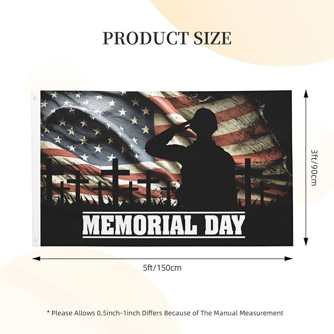 MEMORIAL DAY Flag Flags for outside 3x5 Ft Garden Flag Farmhouse Yard Indoor/Outdoor Decoration Banner Decor Gifts