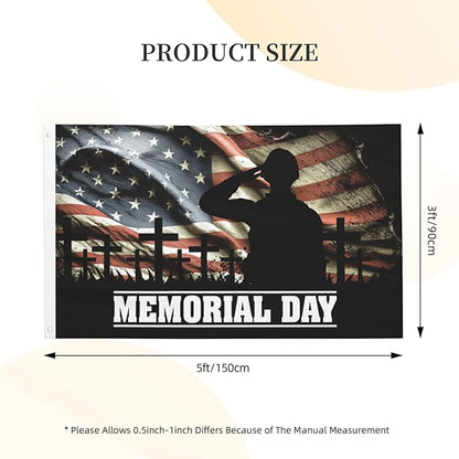 MEMORIAL DAY Flag Flags for outside 3x5 Ft Garden Flag Farmhouse Yard Indoor/Outdoor Decoration Banner Decor Gifts