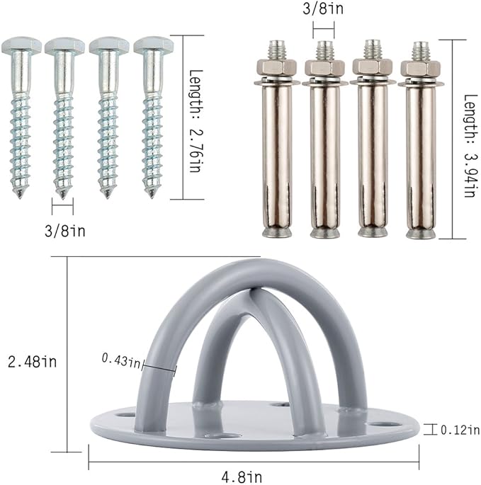Wall Ceiling Mount Bracket for Gym & Home Suspension Straps Anchor for Olympic Rings Fitness Training Yoga Swing Battle Ropes Resistance Band & Boxing Equipment