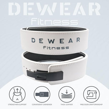 Genuine Leather Weight Lifting Belt with Lever Buckle, 10mm Thick 4" Leather Lumbar Back Support, Gym Belts Ideal for Training, Weightlifting, Bodybuilding, Squats and Deadlifts