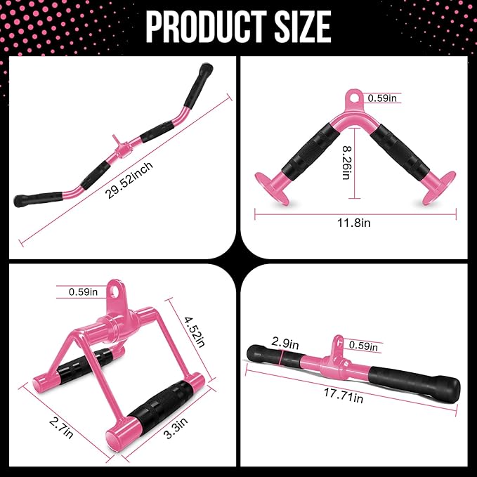 Cable Machine Attachment Set LAT Pulldown Attachments Weight Machine Accessories for Home Gym