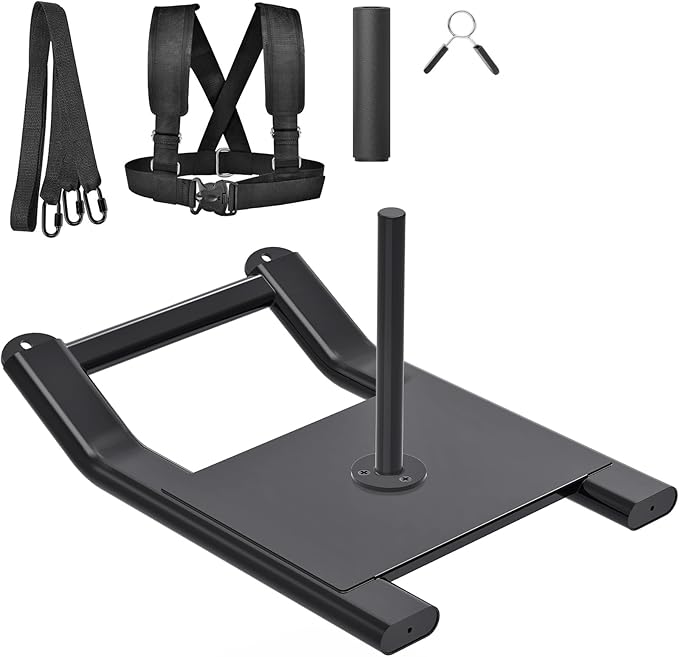 Kipika Weight Sled, Workout Sled, Fitness Strength Training Sled, Speed Training Sled for Athletic Exercise, Speed Improvement, Easily Through Obstacles, Suitable for 1" & 2" Weight Plate