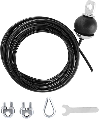 QWORK Fitness Pulley Cable 197 Inch - Adjustable Home Gym Cable Pulley System Replacement, 500lb Capacity Steel Wire Rope for Pulley Machine Accessories