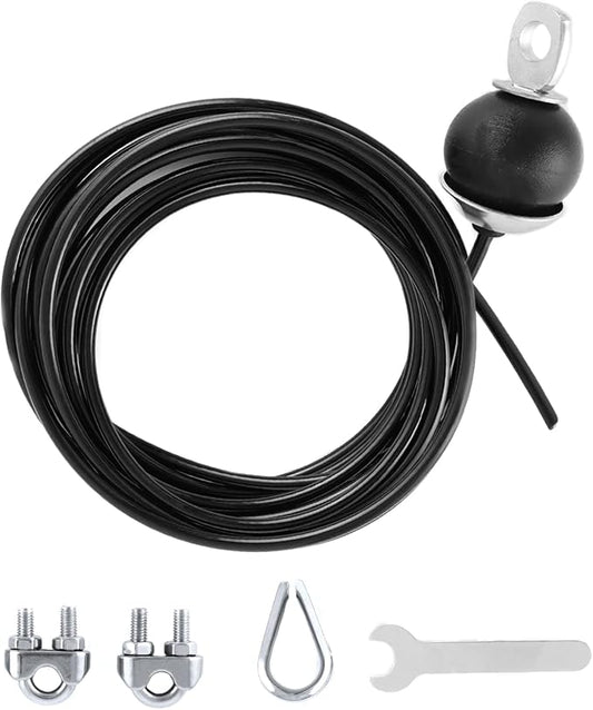 QWORK Fitness Pulley Cable 197 Inch - Adjustable Home Gym Cable Pulley System Replacement, 500lb Capacity Steel Wire Rope for Pulley Machine Accessories