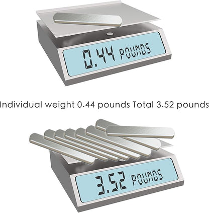 mavee 8-Pack Steel Weight Plates (0.44lb Each), Rustproof Solid Steel Inserts for Weighted Vests, Ankle/Wrist Weights - Ideal for Strength Training, Running, Cardio Workouts