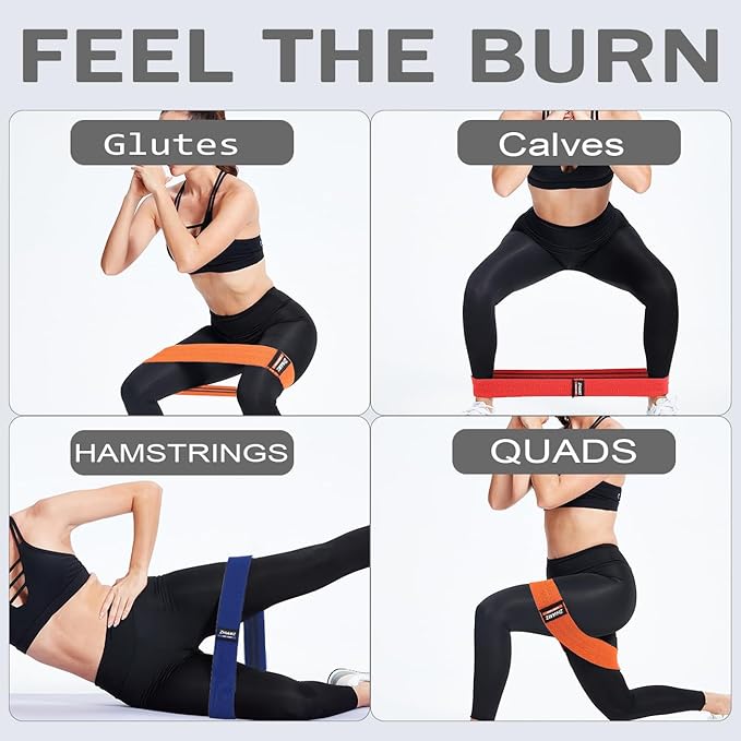 Resistance Bands, Exercise Workout Bands for Legs and Butt, Fabric 6 Set of Stretch Bands for Women and Men, Exercise Loop Bands Yoga, Pilates, Rehab