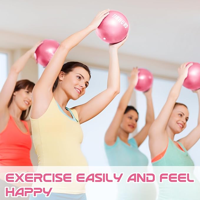 Pilates Ball, 9 Inch Small Exercise Mini Soft Workout Yoga Ball with Exercise Guide, for Home Gym Yoga, Pilates, Core Training, Workout, Balance, Stability