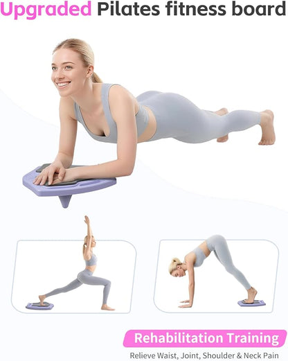 Pilates Board,Pilates Reformer Sets, Multifunctional Abdominal Pilates Board for Home Workout,Fitness Equipment, Portable Foldable Ab Board Trainer Pilates Exercise Machine for Women
